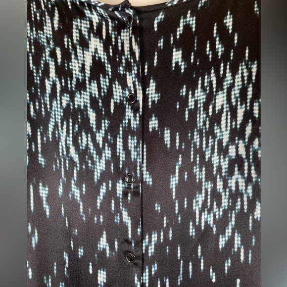 Theory Rikina Flame Silk Chiffon Sleeveless Drape Shift Dress Womens Sz 8 - Picture 8 of 14